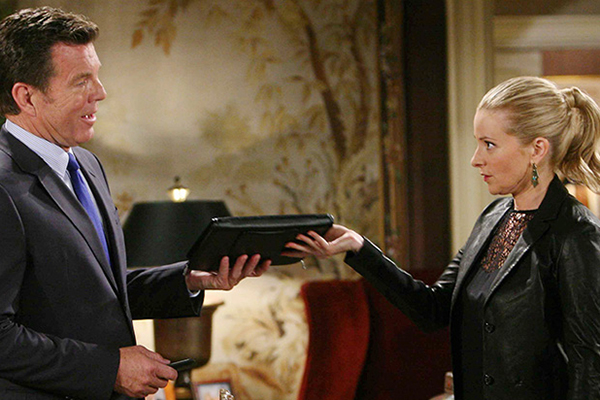 Cady McClain, Peter Bergman "The Young and the Restless" Set CBS television City Los Angeles 03/20/14 © Howard Wise/jpistudios.com 310-657-9661 Episode # 10391 U.S. Airdate 04/16/14