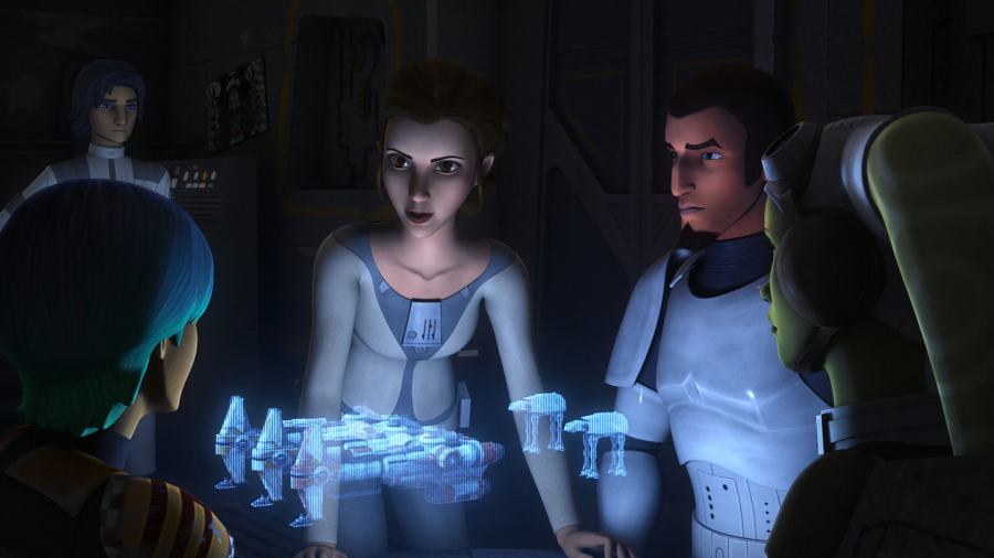 Leia’s introduction in the season 2 episode “A Princess on Lothal” is already a highlight of the season for me. While not voiced by Leia’s film portrayer, Carrie Fisher, voice actress Julie Dolan more than held her own in the role – bringing out the tough girl we know from the original trilogy, well before the classic line, “Help me Obi-Wan Kenobi, you’re my only hope”. Getting to see the princess at the beginnings of the rebellion gave more insight into just how much the character grows throughout the film series – while still retaining the sarcastic, commanding attitude we remember.