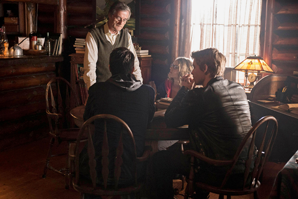 The Tomorrow People -- "Thanatos" -- Pictured (L-R): Nicholas Young as Aldus Crick, Robbie Amell as Stephen Jameson, Laura Slade as Irene Quinn, and Luke Mitchell as John Young -- Photo: Cate Cameron/The CW; © 2013 The CW Network, LLC. All Rights Reserved