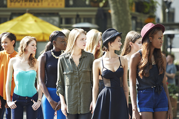 THE FACE -- Episode 201 -- Pictured: The 12 modeltestants get ready to discover their upcoming challenge -- (Photo by: Tim Brown/Oxygen)