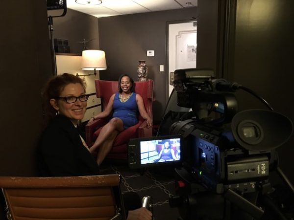 Cady with documentarian Deborah Riley Draper, Olympic Pride, American Prejudice