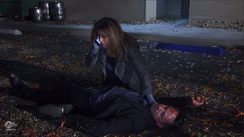 Alexis calls 911 after she hits Julian with her car.